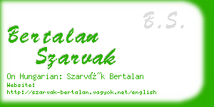 bertalan szarvak business card